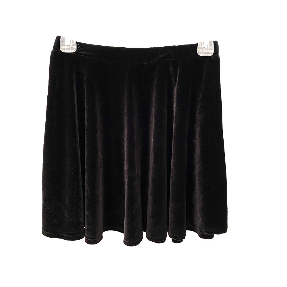 Black velvet skirt